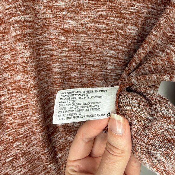 Heathered Orange Long Sleeve Turtleneck - Picture 7 of 7